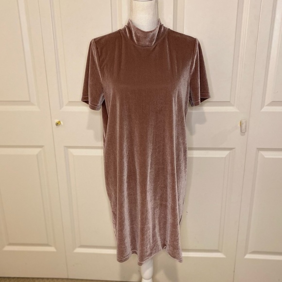 Madewell Velvet Mockneck Shift Dress | Large - Picture 2 of 7